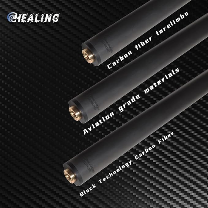 100% Carbon Fiber Shaft, Black Technology Shaft of Pool Cue Front Part for Billiard Play/Break/Snooker Cue Shaft with Foam- 737 mm,745mm,765mm