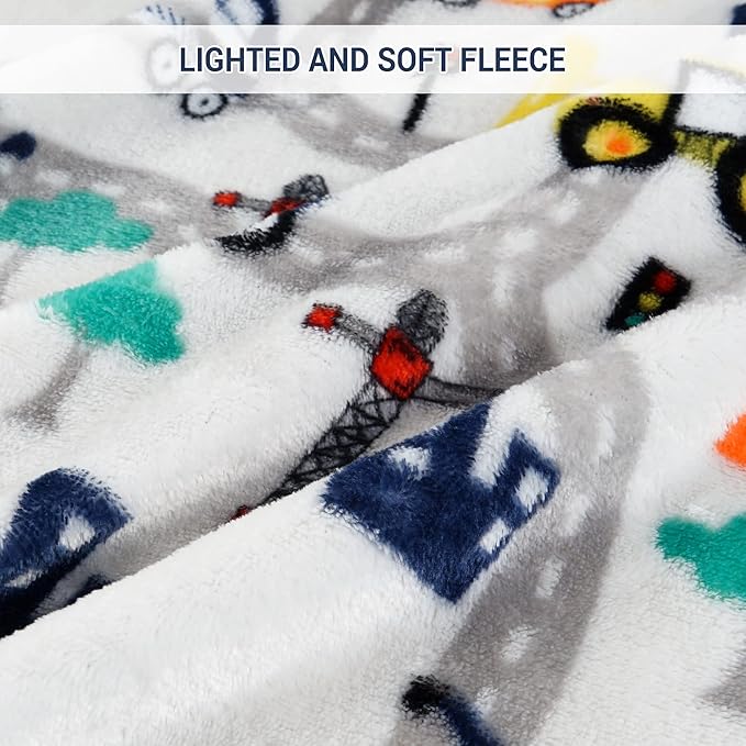 Softan Truck Blanket for Boys, Kids Throw Blanket for Boys and Girls Soft Cozy Flannel, Cute Truck Blanket for Sofa Couch Bed, Christmas Birthday Gift for Kids, 50x60 Inches