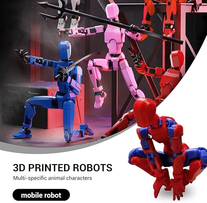 5Pack Titan 13 Action Figure Assembled, T13 Action Figure Set, Dummy 13 Action Figures, Nova 13 Robot Toy, Lucky 13 Figure 3D Printed Multi-Jointed Movable, Birthday Gift Toy for Kids Boy