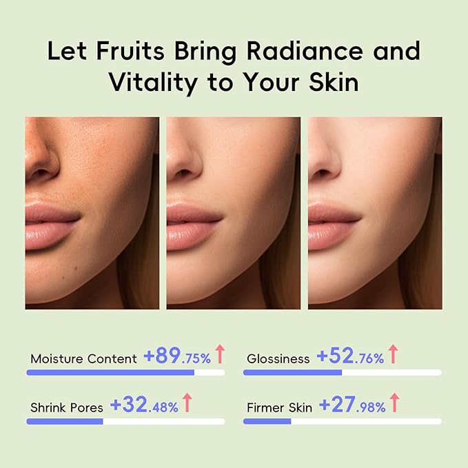 Fruit Skincare for Teens, 5 Daily Routine Beauty Skin Care Sets - Exfoliating, Smooth, Clean, Oil Control, Firm, Hydrating, Glow Up, Facial Skincare Gift Set for Girls Women, for All Skin Types