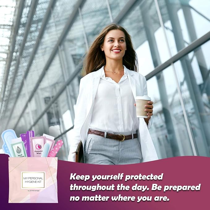 Light Rose Style Menstrual Kit All-in-One 10 Pack | Convenience on The Go | Period Kit Pack for Travelling, Tweens & Teenagers or just When You’re Out | Individually Wrapped Feminine Hygiene Product