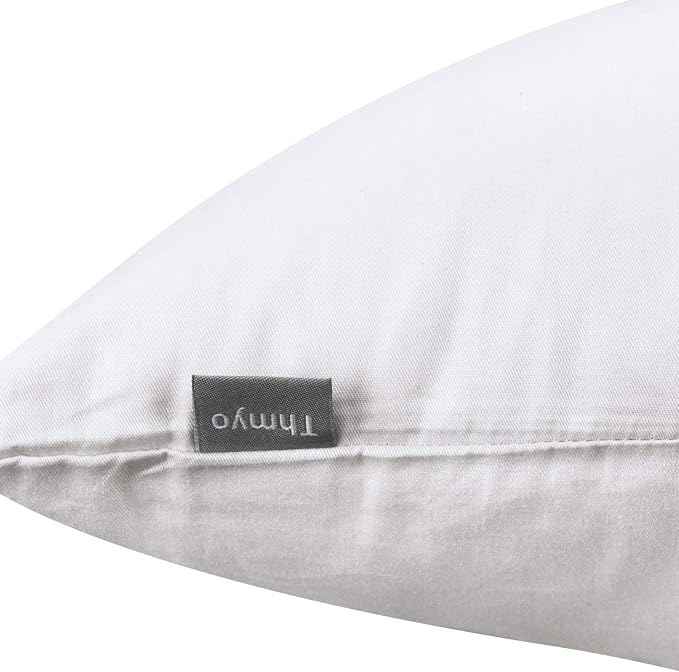 Thmyo 4-Pack 100% Cotton Lumbar Comfortable Solid Decorative Throw Pillow Case Rectangle Cushion Cover DIY Throw Pillowcase for Sofa Bed(Only Covers,Not Pillow Shams)(12x20inch/30x50cm,White)