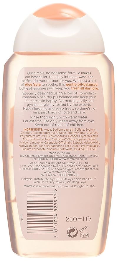 Femfresh - Daily Intimate Wash - with Soothing Aloe Vera - pH-Balanced - 250ml