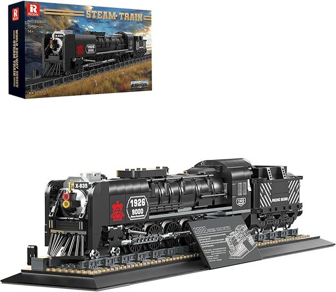 Steam Train Building Block 66801, Collectible Steam Locomotive Display Set, Classic Steam Train Model Toy, The Ultimate Gift Set for Adults 14+, 1546 PCS