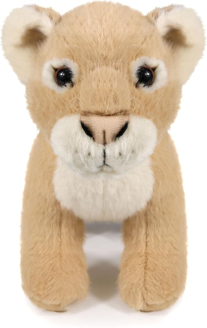Ice King Bear Realistic Lion Cub Plush Toy - Lifelike Stuffed Animal with Soft Fur, 8 Inches Standing Plushie for Kids, Home Decor, and Collectors