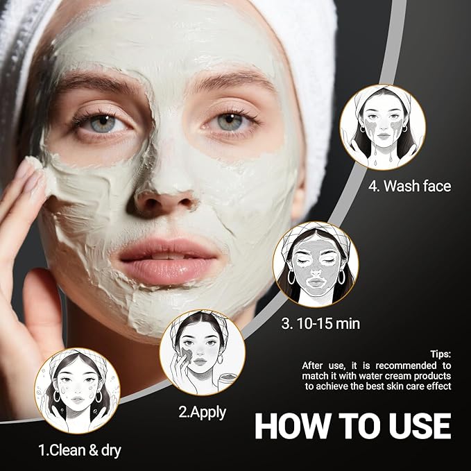 Clay Mask & Mud Face Mask – Purifying Kaolin Clay Mask, Blackhead Remover & Oil Control for Sensitive, Oily & Dry Skin | Detoxifying Pore Cleanser & Scrub | Helps Reduce Pores & Acne | 10.5 oz