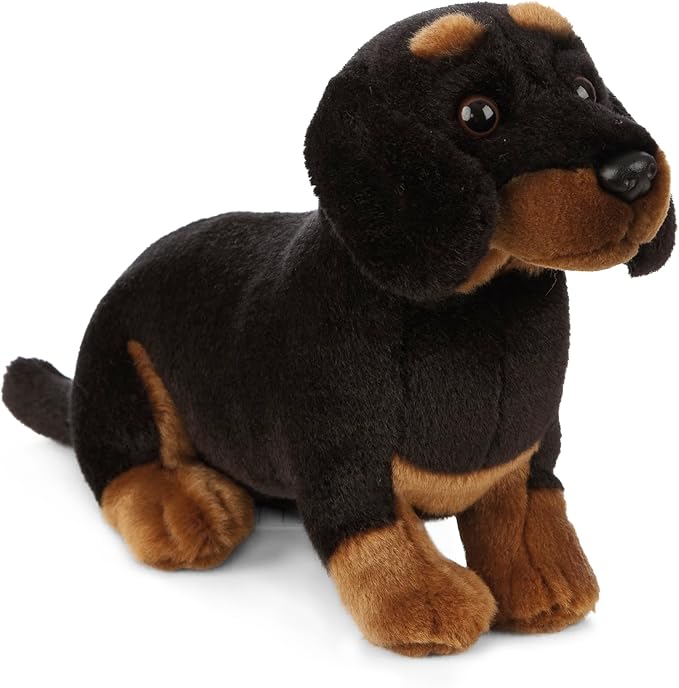 Living Nature Dachshund, Realistic Soft Cuddly Dog Toy, Naturli Eco-Friendly Plush, 8 Inches