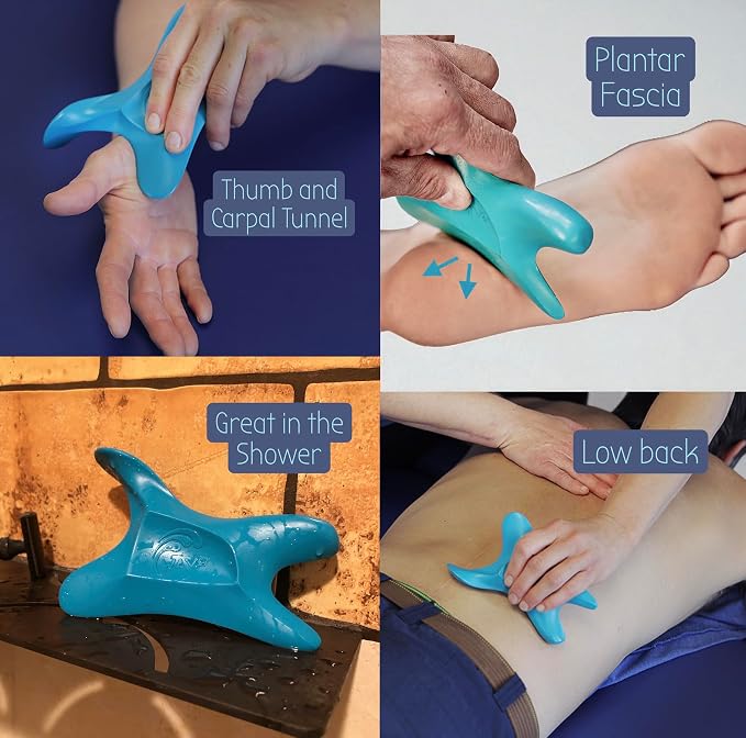The Wave Tool Ultimate Soft Tissue Release Tool for Massage, Myofascial Release, Muscle Scraping, Generation 1 (Caribbean Blue)