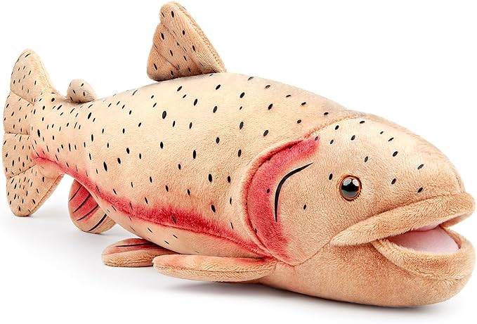 Rainbow Trout Fish Plush Stuffed Animal, Rainbow Trout Doll, Fish Plush Gift for Boys and Girls, Home Theme Party Decor