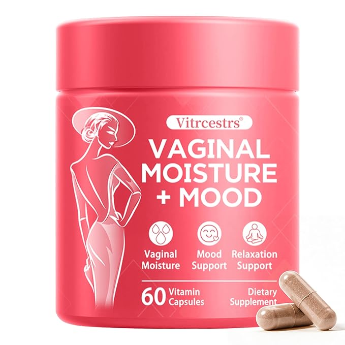 Vaginal Moisture Support Capsules, Support Vaginal Moisture, Mood & Relaxation for Women, Feminine Health Supplement for Vaginal Dryness with Ashwagandha, GABA, Ginkgo Biloba, Mucuna Pruriens, 60 Caps