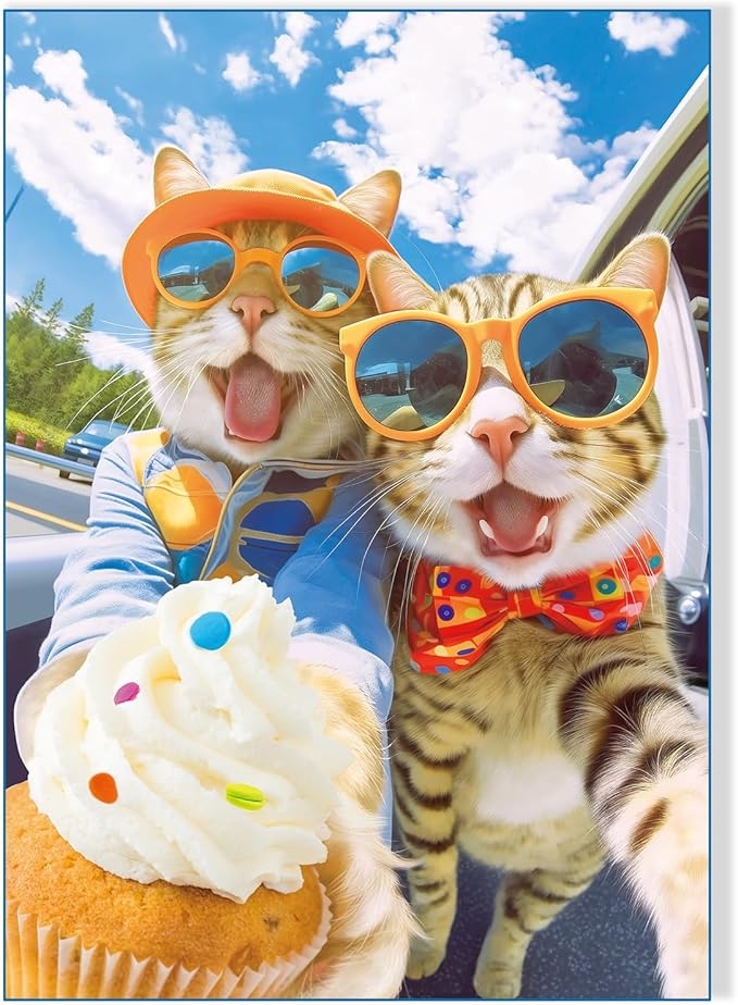 1000 Pieces Jigsaw Puzzles for Adults and Teens and Family Happy Game Time Animal Cute Funny Puzzle (Cats' Selfie)