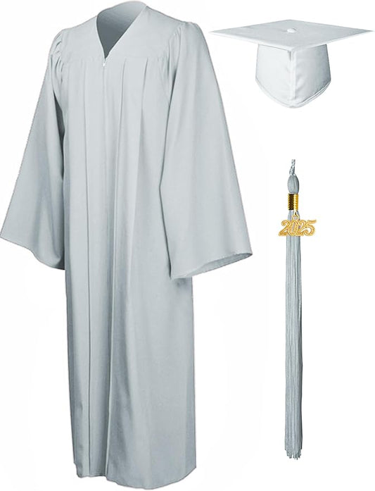 GraduationMall Matte Graduation Gown Cap Tassel Set 2025 for High School and Bachelor