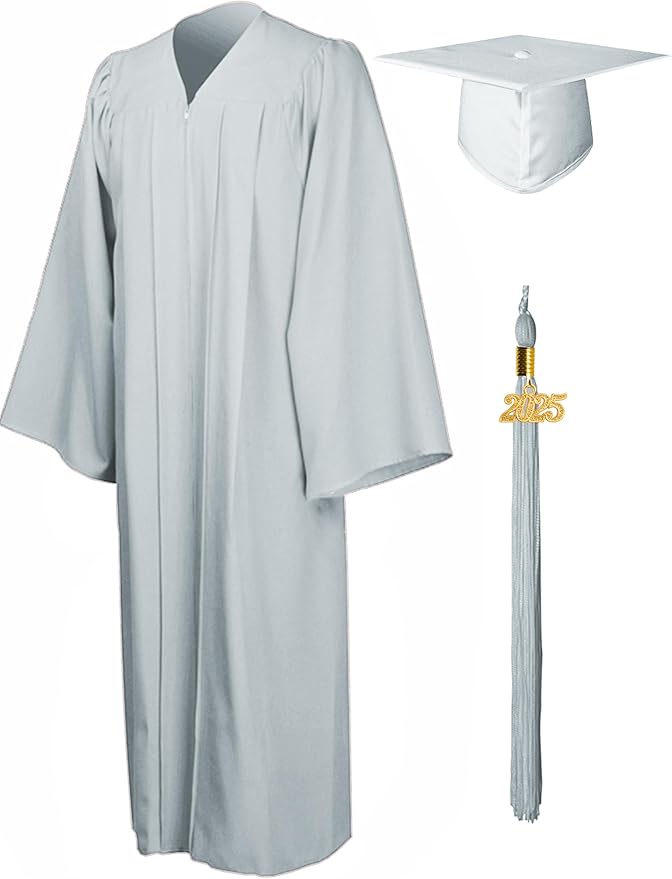 GraduationMall Matte Graduation Gown Cap Tassel Set 2025 for High School and Bachelor