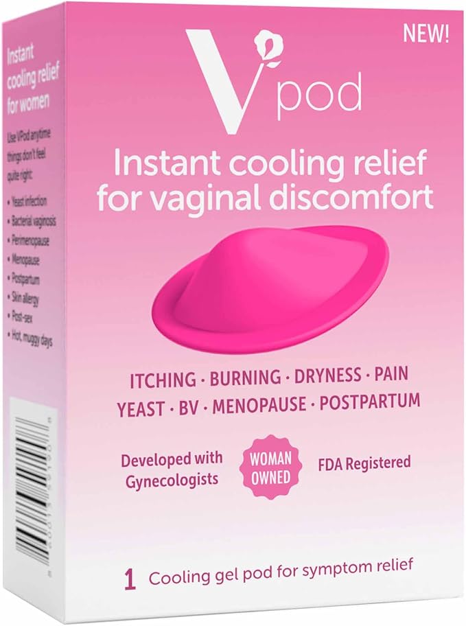 Reusable Cooling Gel Pods for Vaginal Dryness & Vulva Itching - Menopause Relief, Intimate Skin Care & Postpartum Comfort - Supports Vaginal Moisturizing - Skin-Friendly & Odor-Free - 1 Pack