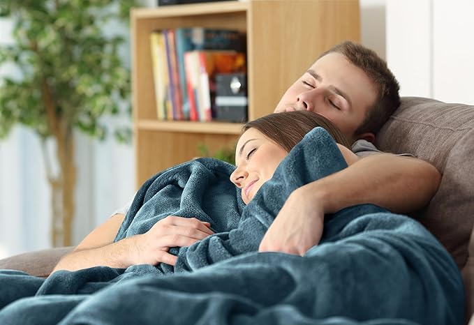 Utopia Bedding Soft Fleece Bed Blanket King Size Stone Blue (90x102 Inch) | Microfiber Plush Warm Lightweight Breathable Cozy Blanket Anti-Static, All Season Use, Gift for Women and Men