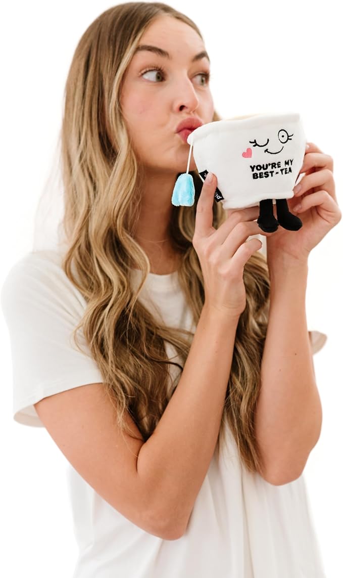 Teacup Plushie - You're My Best-Tea Punny Teacup Plush, Gift for Best Friend, Food Plush Toy for Gifting
