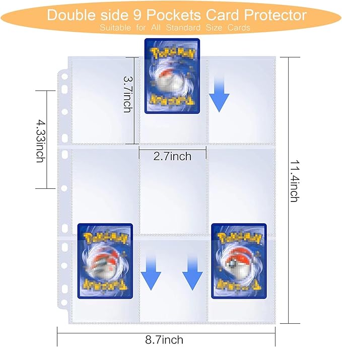 Trading Card Binder Deluxe – Premium 9-Pocket Album with 900 Pockets, Ideal Card Storage Binder for Boys and Girls, Collection Book Case for Card Enthusiasts
