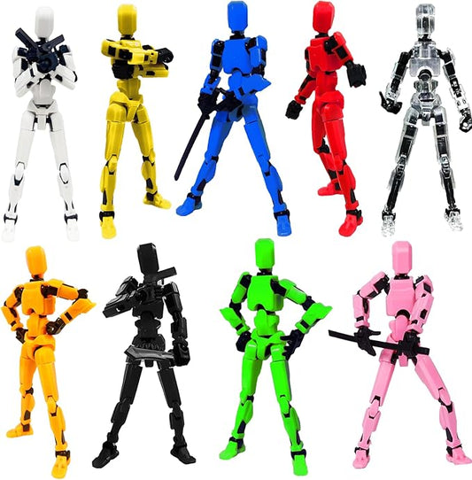 Titan13 Dummy Robot 13 Action Figure, 3D Printed Multi-Jointed Movable Robot with 3 Hand-Shapes, 4 Weapons (9pcs)