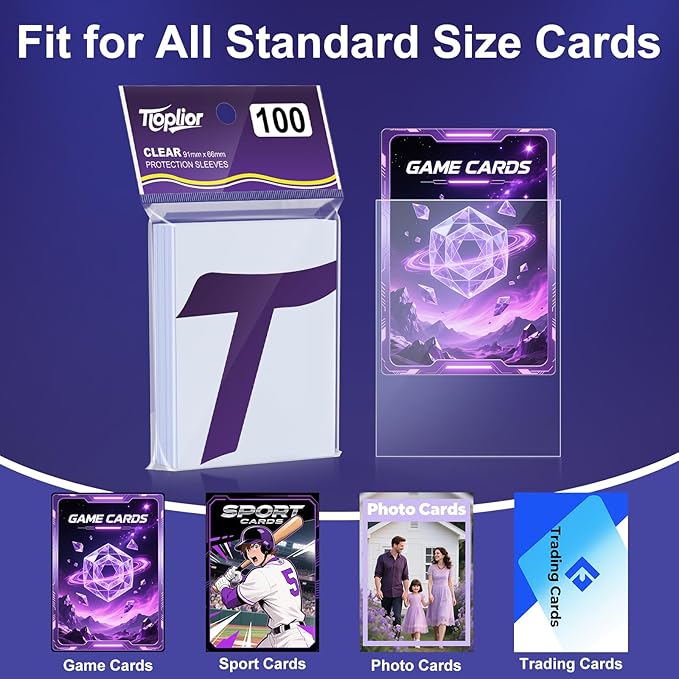 Tioplior 4000 Counts Card Sleeves,Soft Penny Sleeves for Trading Cards,Clear Plastic Card Protectors Fit for MTG,TCG,Baseball,Football,Sports,Game Cards