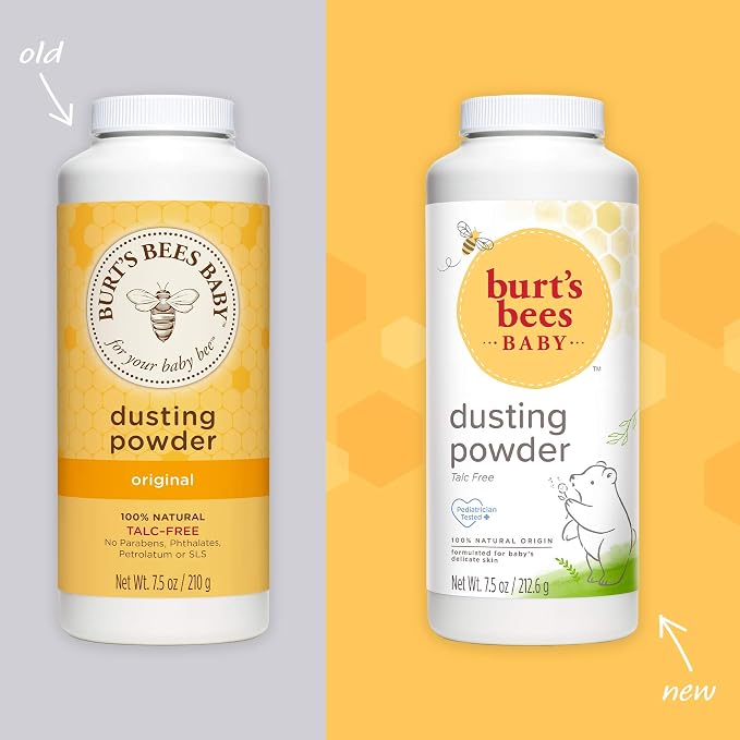 Burt's Bees Baby Powder, Hypoallergenic Dusting Powder, Non-Irritating, Calming Skin Care, All Natural, Talc Free,7.5 Ounce (Pack of 3)