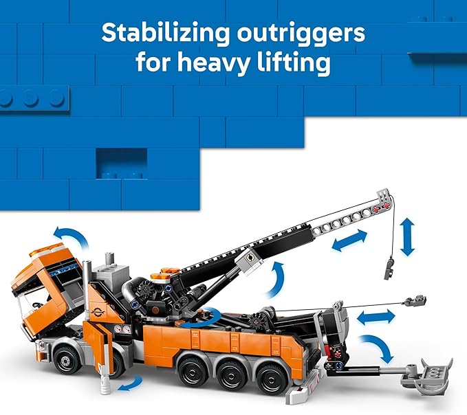 LEGO City Heavy-Duty Recovery Tow Truck with Crane Building Toy - Dump & Tow Truck Toys for Boys & Girls, Ages 8+ - Pretend Play Set for Kids - Gift Idea for Birthdays & Holidays - 60467