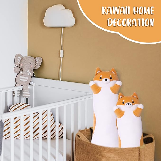 36 Inch Shiba Inu Dog Stuffed Animal, Big Akita Dog Plush Toy, Long Corgi Body Pillow for Bed Decor, Cute Plushies Birthday Gift for Thanksgiving, Birthday, Christmas