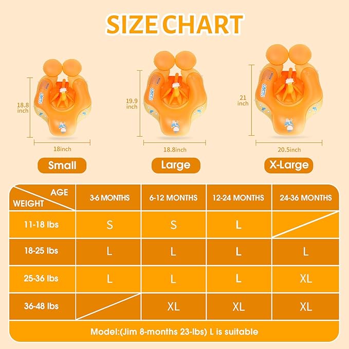 LAYCOL Baby Swimming Float with UPF50+ Sun Canopy Baby Floats for Pool No Flip Overbaby Pool for Baby Age of 3-36 Months