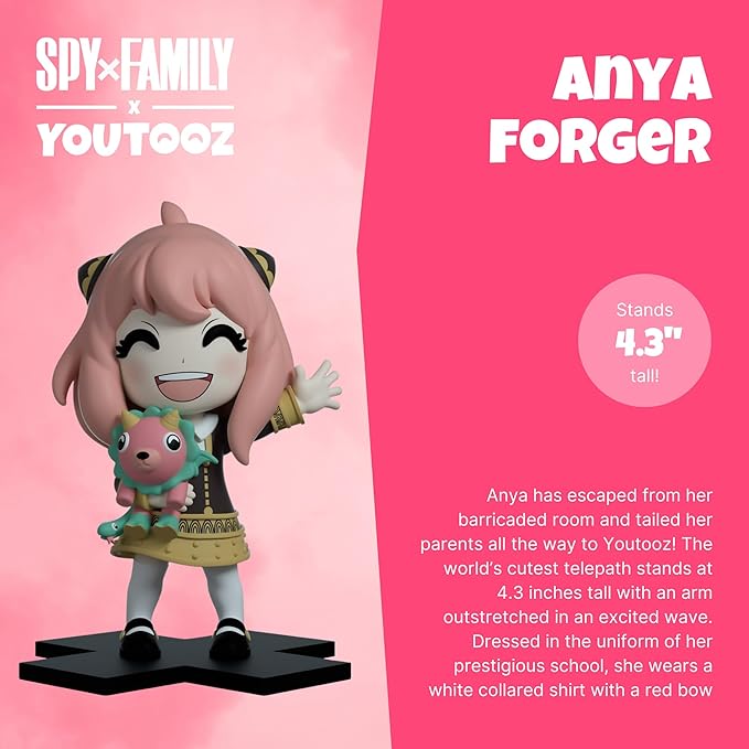 Youtooz Spy x Family Anya Forger 4.3" Vinyl Figure, Collectible Anya Forger with Chimera from Spy x Family