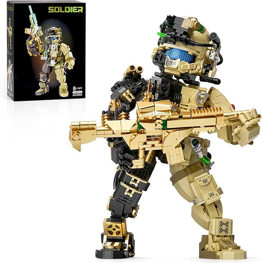 ONITUOFO Mechanical Soldier Building Sets for Adult,Transforming Mech Building Blocks Toy,City Army Robot Model Kit,Cool Home Office Decor,Idea Gift for Teen Boys Kids 8-14(1225PCS)