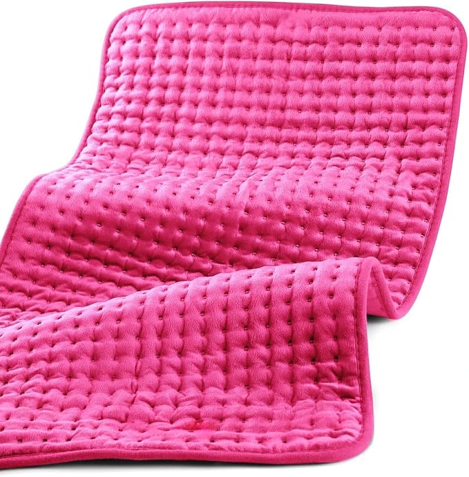 CooCoCo 17"x33" Pink Heating Pad for Back, Neck, Shoulder Pain Relief, Extra Large Electric Heat Pad for Period Cramps, FSA Eligible, HSA Approved, 6 Heat Levels, Auto Off, Gifts for Women Girls Wife