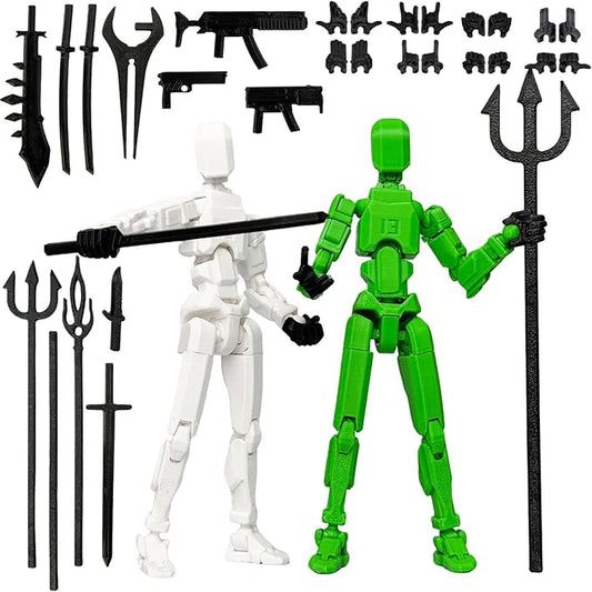 2PCS Assembly Completed T13 Action Figure,Multi-Jointed, Articulated T13 Desktop Decoration,Nova 13 Action Figures Desktop Decorations for Game Lovers Toy (Yellow)