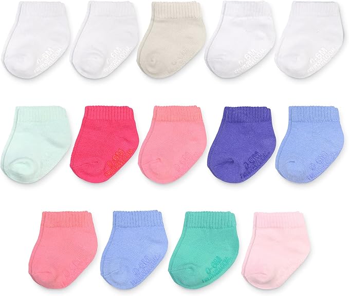 Fruit of the Loom Baby & Toddler Grow & Fit Flex Zones Cotton Stretch Socks - Unisex, Girls, Boys