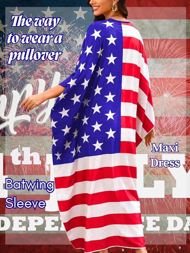 ChiaoLezhee Print Moo-Moos for Women, Kaftan Cover-Up Dresses, Sexy V-Neck High-Slit, Beach Pool-Party Coverups Muumuu Plus