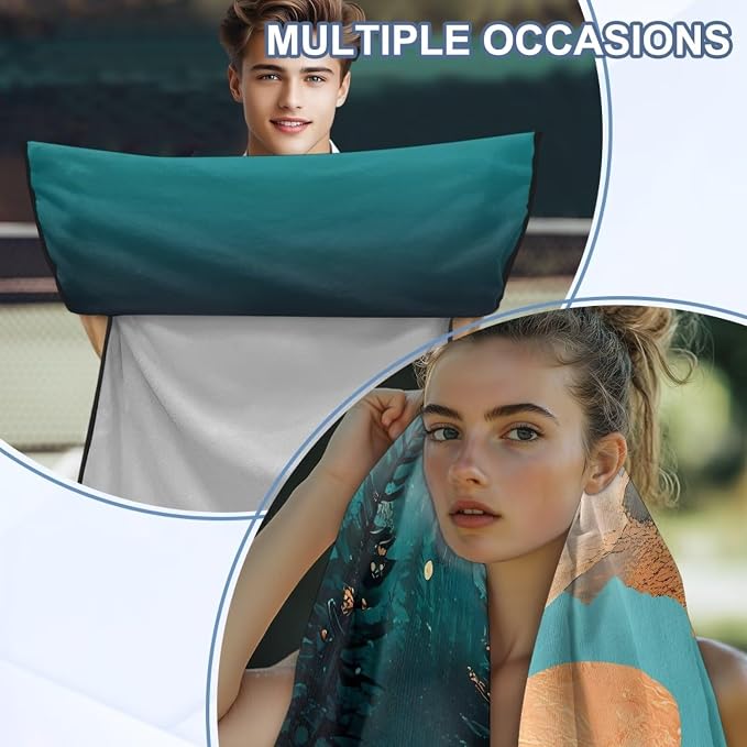 INSTANTARTS Mountain Peak Moon Car Seat Cover Protector Sweat Towel Multi-Functional Car Towel