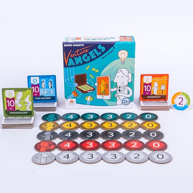 GameHead Venture Angels, Casual Bidding & Bluffing Board Game for 3-5 Players, Ages 8+, Strategic Investment & Reputation Building, Fast Paced 20 Minute Play Time, Fun and Travel Friendly