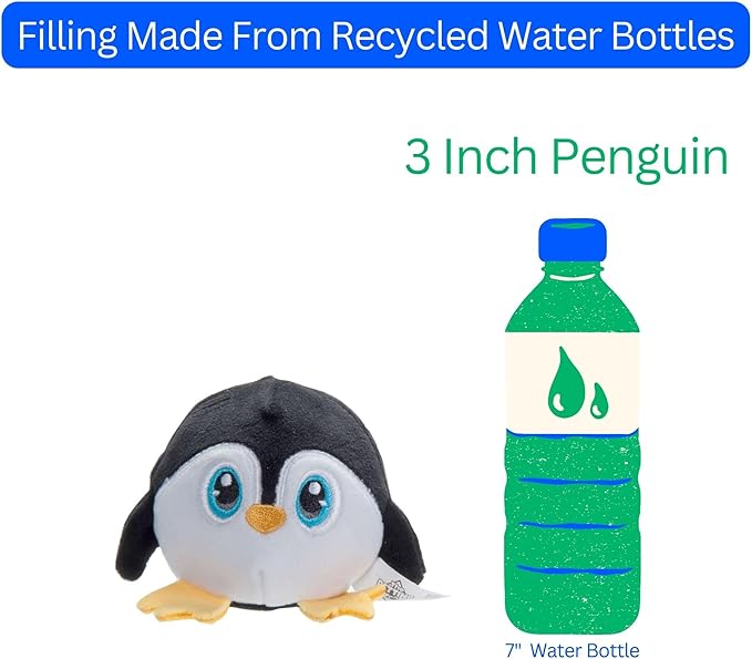 The Petting Zoo Penguin Stuffed Animal Plushie, Gifts for Kids, Squishiez Sealife Animal Squeeze Toy, Penguin Plush Toy 3 Inches