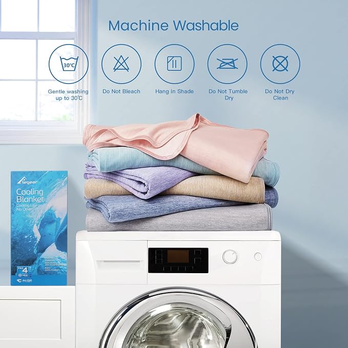 Elegear Arc-Chill 3.0 Cooling Blankets for Hot Sleepers, Cool Throw, Blue | Q-Max>0.5 Cooling Fabric, Absorbs Heat to Keep Body Cool, Breathable Summer Blankets for Night Sweats & Menopause, 51"x67"