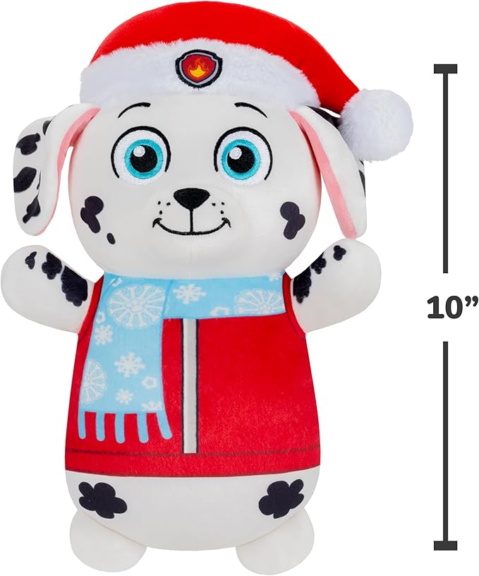 Squishmallows Original Paw Patrol 10in Holiday Marshall HugMees – Ultrasoft Official Jazwares Plush (Medium-Sized)