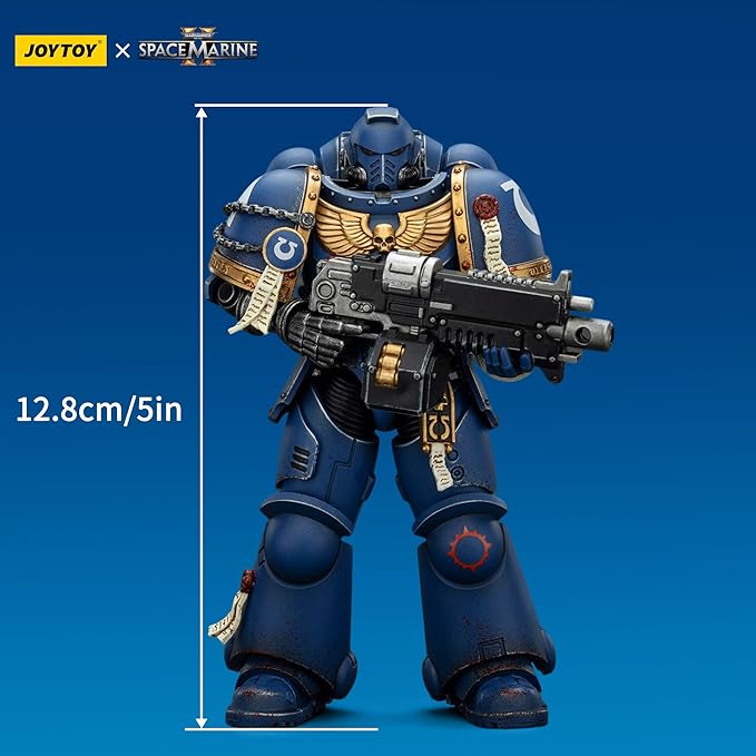 JOYTOY Warhammer 40k Action Figure 1：18 Scale 5.0inch Space Marines Ultramarines Brother Chairon-Collectors Edition Anime Figures for Collectible and Displayable Model
