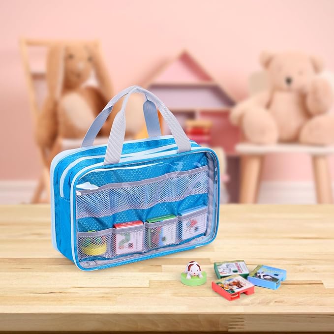 Carrying Case for Little Tikes Story Dream Machine Books, Travel Storage Bag for Storytime Collection, Audio Player Character, Up to 9 Sets (Bluish Green)
