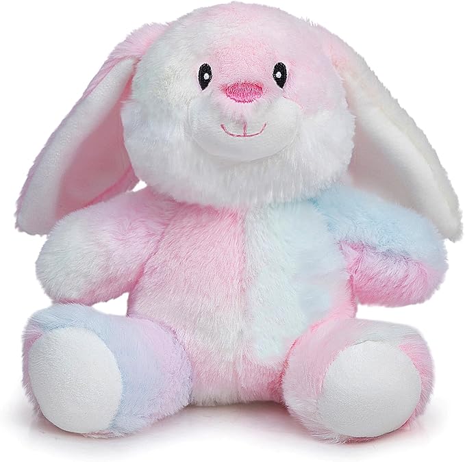 HollyHOME Bunny Stuffed Animal, Easter Bunny Plush Toys, Soft and Cuddly Stuffed Rabbit Easter Gift for Kids Baby Girls 7inch Rainbow