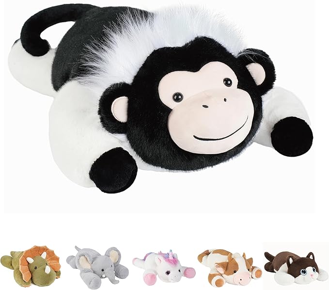 Weighted Stuffed Animals Monkey - 21.3" Cute Toy Pillow Plushie Gifts for Kids Boys Girls & Adults, 3 lbs Ultra-Soft Washable Plush Pillowfort