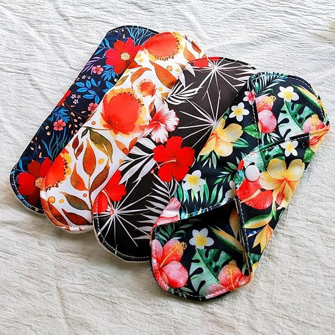 6+1Set Reusable Reusable Menstrual Pads Organic Bamboo Panty Liner Sets, Including 6pcs Daily Use Panty Liner + 1 pcs Mini Wet Bag
