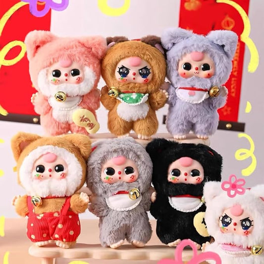 Baby Three Billionaire Lucky Cat Series Box Toys, Cat Theme Mystery Box Plush Doll Stuffed Toys Bag Pendant Charm Birthday Gift, Random 1PC