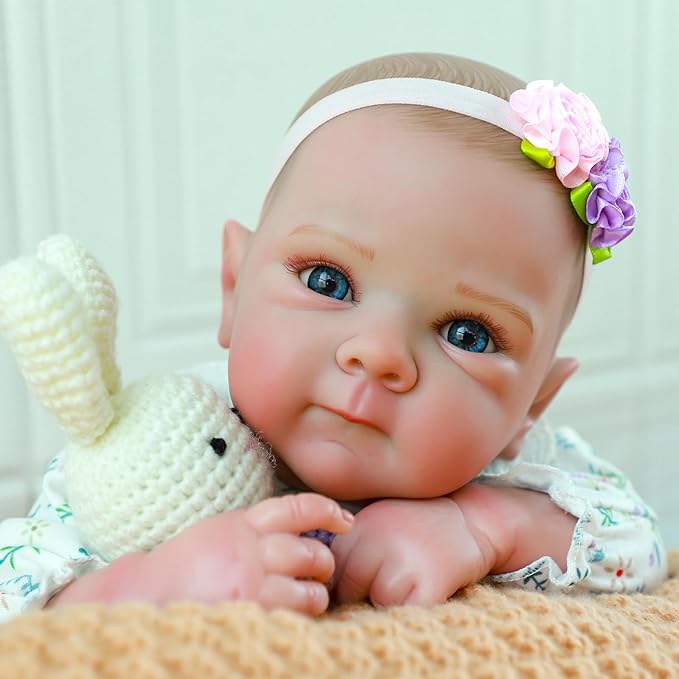 WOOROY Realistic Reborn Baby Dolls, 20 Inch Lifelike Newborn Baby Girl Doll with Full Body Vinyl, Real Life Baby Dolls with Accessories Gift Toys for Kids Age 3+