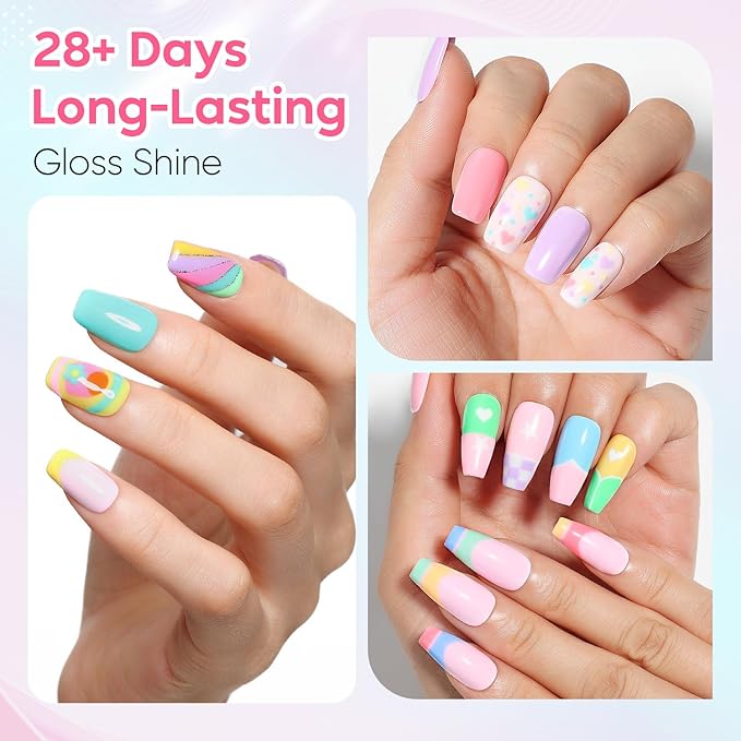 AIMEILI Pastel Gel Nail Polish Set 12pcs, Hema Free, Cruelty Free, Vegan, Soak Off U V LED Nail Art Manicure Salon DIY for Women - Kit 36