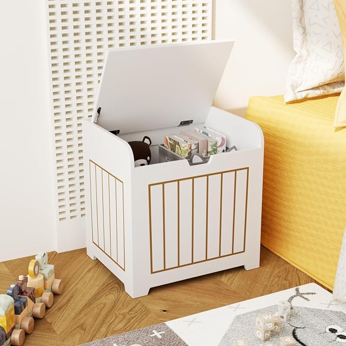 Aenuert Storage Chests, Small Cube Organizer Box,Wooden Entryway Storage (White, Without Handles)