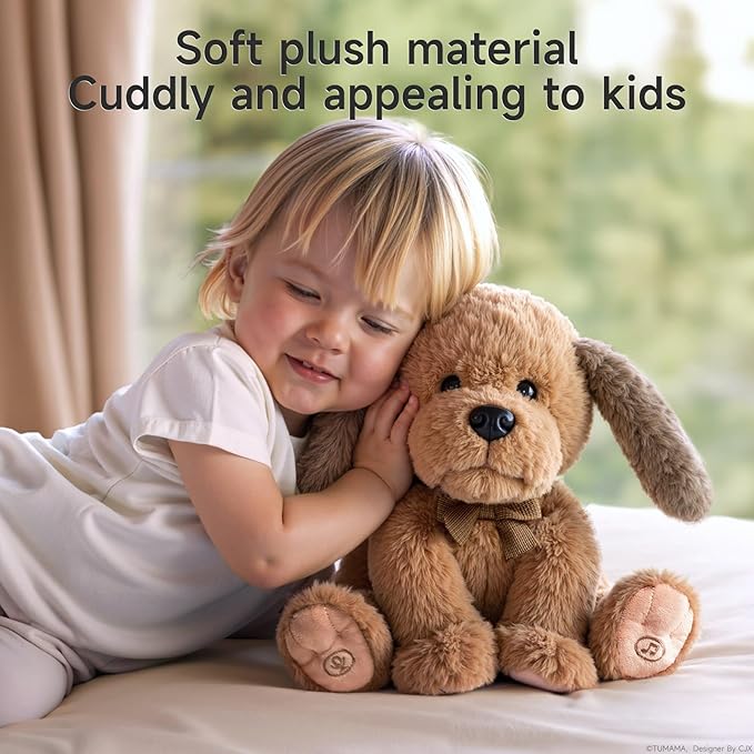 OR OR TU Baby Animated Plush Dog, Interactive Singing Talking Puppy Dog Musical Stuffed Animal Toys, 10”