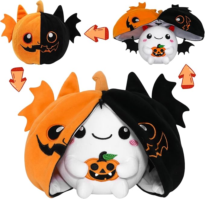 Halloween Plush Toys, Stuffed Animal Plush Pillow, Pumpkins Ghosts Halloween Plushies Toys for Adults and Kids, Birthday Party Home Decor