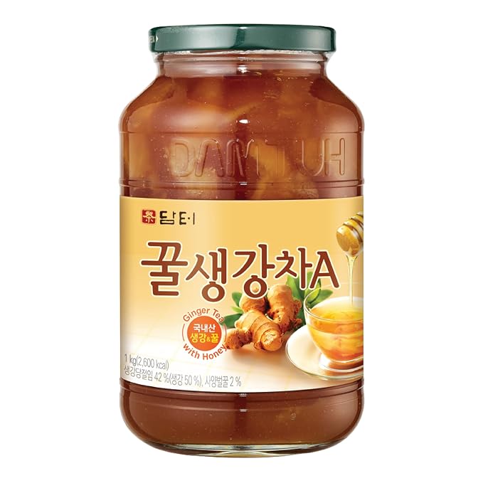 Damtuh Korean Honey Ginger Tea, 2.2 lb | Preserve-style tea base, hot or iced, caffeine-free, no steeping required, versatile drink and desert topping